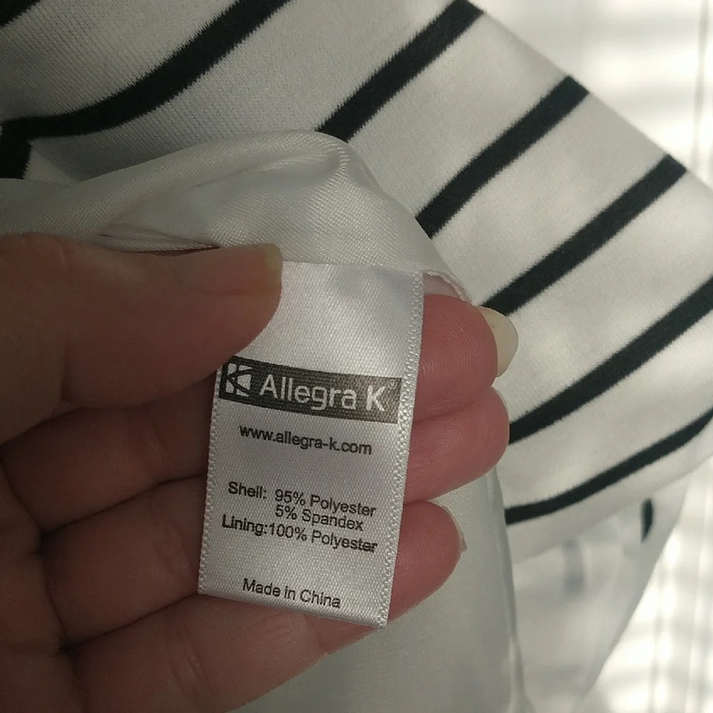 Allegra K White and Black Striped Blazer - Picture 5 of 6